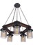 AV-60002-5ET Eskitme Kaplama Modern Avize E27 Metal Ahşap Cam 50cm 5