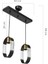 AV-65185-2Y-BSY Siyah Boyalı Modern Avize E27 Metal Cam 30x12cm 4