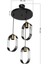 AV-65185-3T-BSY Siyah Boyalı Modern Avize E27 Metal Cam 30cm 4