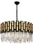AV-60198-BSY60 Eskitme/Siyah Boyalı Modern Avize E14 Metal Cam Kristal 60cm 2