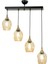 AV-65234-4Y-BSY Siyah Boyalı Modern Avize E27 Metal Cam 70x10cm 2