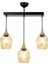 AV-65234-3Y-BSY Siyah Boyalı Modern Avize E27 Metal Cam 60x10cm 2