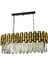 AV-60198-BSY100X35 Eskitme/Siyah Boyalı Modern Avize E14 Metal Cam Kristal 100x35cm 2