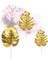 Yapay Çiçek Monstera Yaprağı Altın Gold Renk 3 Adet Yapay Yaprak 5