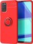 Oppo A92 Kılıf Renkli Yüzüklü Manyetik Silikon Kapak Kırmızı 1