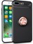 Apple iPhone 8 Plus Kılıf Renkli Yüzüklü Manyetik Silikon Kapak Siyah - Rose Gold 1