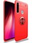 Xiaomi Redmi Note 8 Kılıf Renkli Yüzüklü Manyetik Silikon Kapak Kırmızı - Kırmızı 1