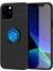 Apple iPhone 12 Pro Kılıf Renkli Yüzüklü Manyetik Silikon Kapak Siyah - Mavi 1