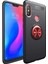 Xiaomi Mi 8 Se Kılıf Renkli Yüzüklü Manyetik Silikon Kapak Siyah - Kırmızı 1