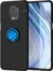 Xiaomi Redmi Note 9 Pro Kılıf Renkli Yüzüklü Manyetik Silikon Kapak Siyah - Mavi 1