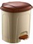 Polytime Pedallı Basmalı İç Kovalı Ofis, Banyo, Mutfak Plastik Çöp Kutusu Kovası - 12 Litre - Krem/Kiremit - 34x27x27 Cm. 1