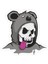 Koala Skull Sticker-Etiket 8x8 cm 1