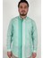 Slim Fit Yeşil Çizgili Erkek Gömlek 5