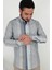 Slim Fit Gri Çizgili Erkek Gömlek 5