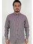 Slim Fit Ekose Bordo Erkek Gömlek 5