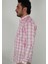 Slim Fit Ekose Pembe Erkek Gömlek 2