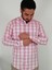 Slim Fit Ekose Pembe Erkek Gömlek 4