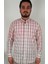 Slim Fit Ekose Bordo Erkek Gömlek 5