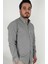 Slim Fit Çizgili Antrasit Erkek Gömlek 1