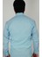 Slim Fit Mavi Filafil Erkek Gömlek 3