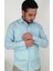Slim Fit Mavi Filafil Erkek Gömlek 4