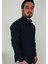 Slim Fit Lacivert Pitikareli Erkek Gömlek 1