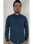 Slim Fit İndigo Oxford Erkek Gömlek 5