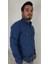 Slim Fit Western Armürlü İndigo Erkek Gömlek 1