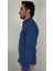Slim Fit Western Armürlü İndigo Erkek Gömlek 2