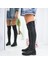 Imershoes Dizüstü Siyah Streç Çorap Fermuarlı Suni Deri Çizme Esnek Hafif / Kısa Alçak Topuk 2