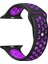Xiaomi Mi Watch Color Delikli Spor Kayış Siyah-Mor 1