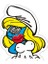 Smurfette Popart Sticker-Etiket 6x7 1