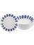 Bloom Çiçek Desen Mavi Beyaz 6 lı 20 cm Stoneware Yemek Tabağı BLM0010 1