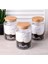 Bambu Vakum Kapaklı Kavanoz Baharatlık 800ML 3 Adet 1