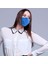Vegan Cupro Klipsli ve Telli Bebek Mavisi Antibakteriyal Yıkanabilir Maske 3
