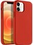 Apple iPhone 12 Mini 5.4" Soft Touch Altı Kapalı Liquid Silikon Lansman Kılıf Kırmızı 1
