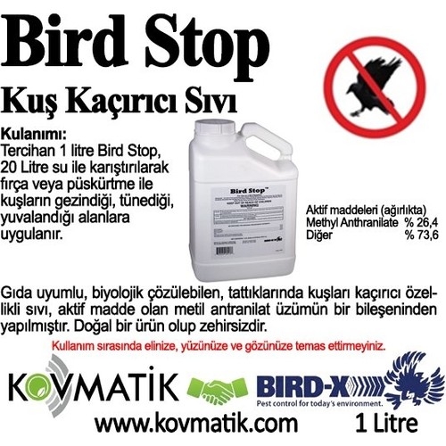 BirdX Bird Stop Kuş Kaçırıcı Biyolojik Sıvı Fiyatı