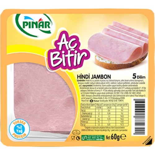Pınar Hindi Jambon Aç Bitir 60 gr Fiyatı - Taksit Seçenekleri