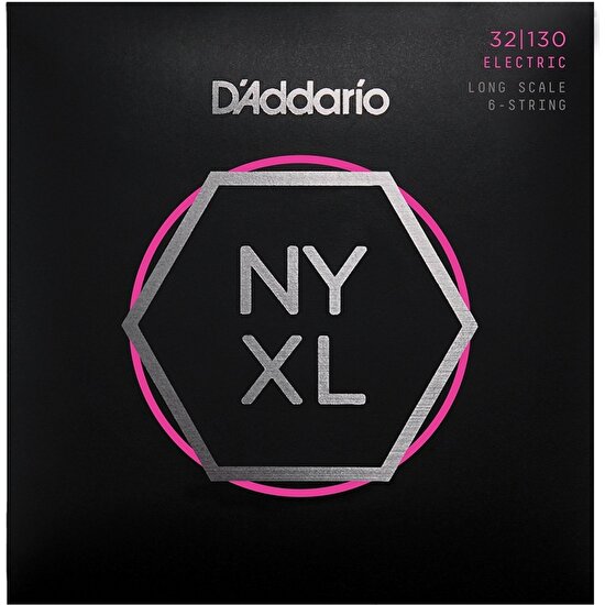 D'Addario NYXL32130- Set Long Scale- Regular Light 6-String- 32-130 Takım Tel 6 Telli Bas Gitar Teli 032-130
