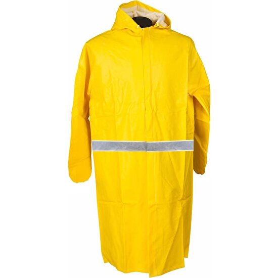 Pvc Yağmurluk Reflektörlü Iş Güvenlik Yağmurluk Sarı
