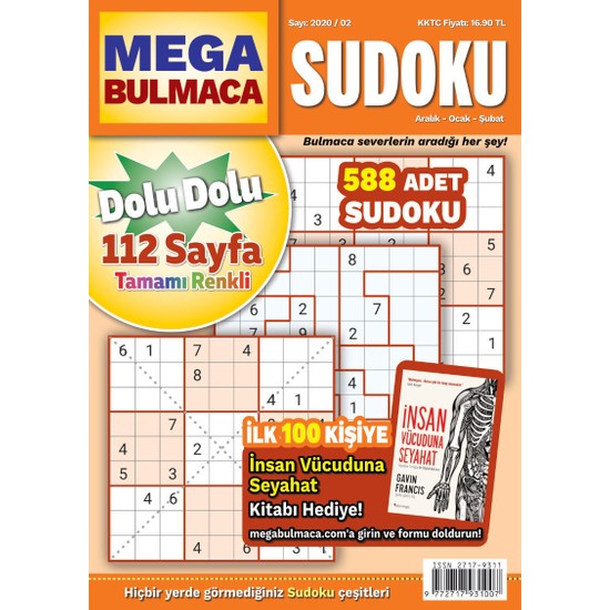 Mega Sudoku Bulmaca 2020 02 Kitab Ve Fiyat Hepsiburada
