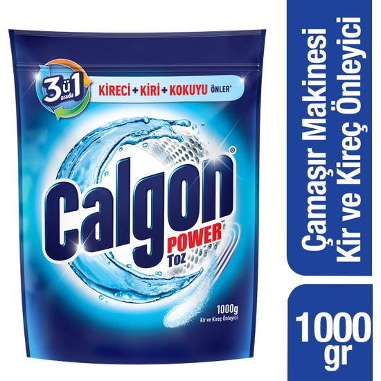 Calgon Çamaşır Makinesi Kireç Önleyici Toz 1000 gr Ultra Temizlik ve Leke Çıkarma Gücü