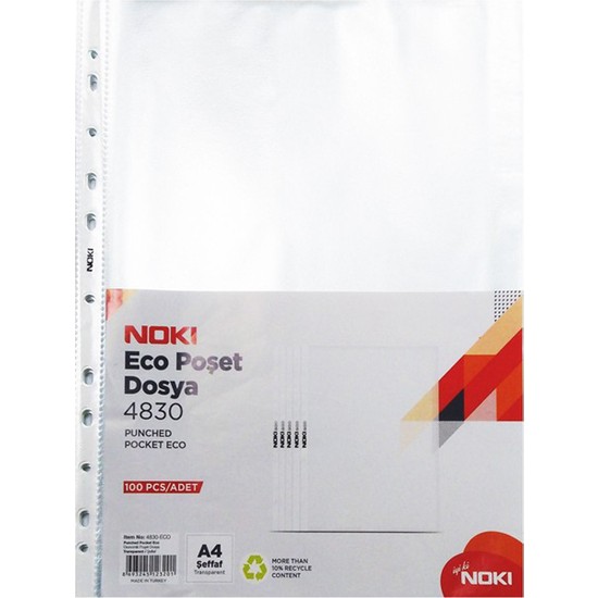 Noki Poşet Dosya Eco 100'lü Paket 4830