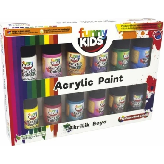 Funny Kids Akrilik Boya 12'li Set 20 ml 1950