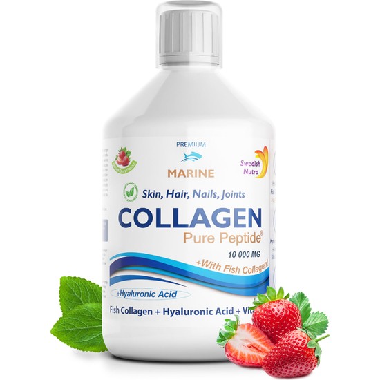 Collagen Pure Peptide 10 000 mg (Balık) – Tip I & Tip III- Sıvı Form - 500 ml