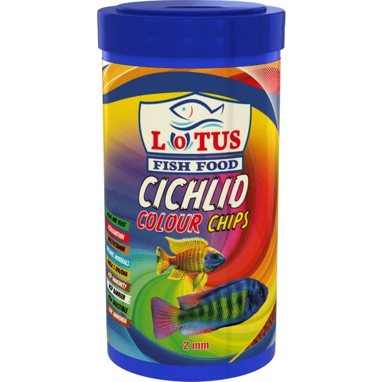 Lotus Cichlid Colour Chips 1000 ml Astaxanthin Akvaryum Balık Renklendirme Yemi