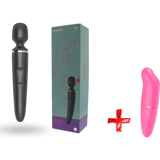 Satisfyer Büyük Boy Siyah 50 Modlu Titreşimli Güçlü Masaj Aleti +Mini G Spot Vibratör