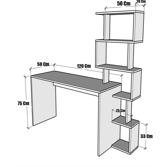 Moonlife Koordinat Pratik Kitaplıklı Çalışma Masası Beyaz Moonlife Koordinat Pratik Kitaplıklı Çalışma Masası Beyaz