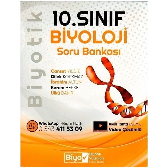 Biyotik Yayınları 10.Sınıf Biyoloji Soru Bankası Kitabı Ve Fiyatı