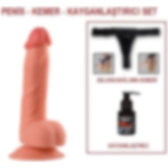 Lilitu Shop 21 cm Belden Bağlamalı Realistik Dildo Penis Set